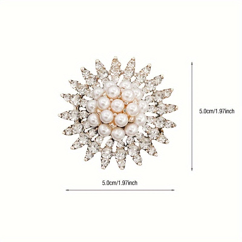 Rhinestone Inlaid Brooch Set – 9pcs. Elegant Luxury Corsage Pins for Women’s Suits, Jackets, Weddings, and Holiday Fashion Accessories