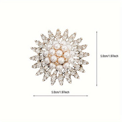Rhinestone Inlaid Brooch Set – 9pcs. Elegant Luxury Corsage Pins for Women’s Suits, Jackets, Weddings, and Holiday Fashion Accessories