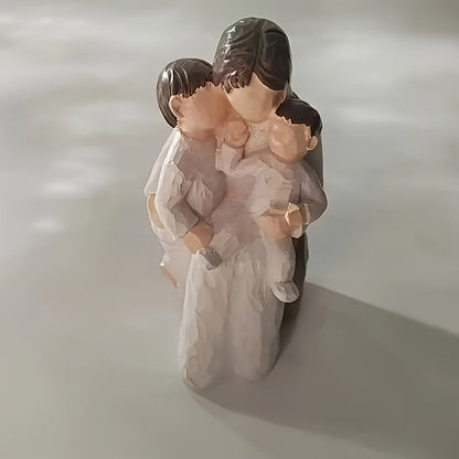 Heart-Shaped Resin Sister & Daughter, Mother & Child Statues – Warm Decorative Gift Celebrating Family Bond, Perfect for Mother’s Day, Birthday or Thanksgiving
