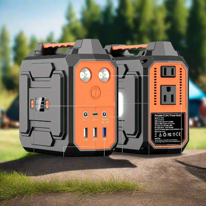 High-Capacity Portable Power Station – 39600mAh 146Wh Solar Generator with Dual AC Outlets, USB-C, LED for Outdoor & Emergency Use