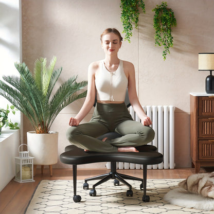 Ergonomic Cross-Legged Office Chair – Swivel Meditation Seat with Lumbar Support, Adjustable Height & Modern Design