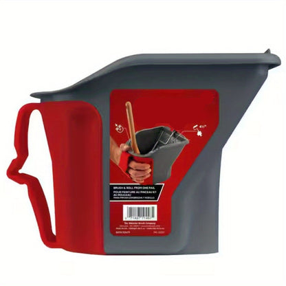Quart Pelican Paint Bucket with Brush Magnet- Easy-Grip Handheld Painting Tool for Efficiency and Reduced Mess