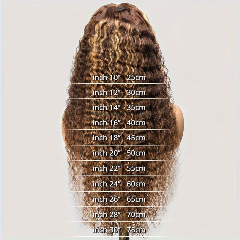 Deep Wave Honey Blonde Lace Front Wig –  13x4 Human Hair Wig with 180% Density for Glamorous Party Looks and Natural Styling Freedom