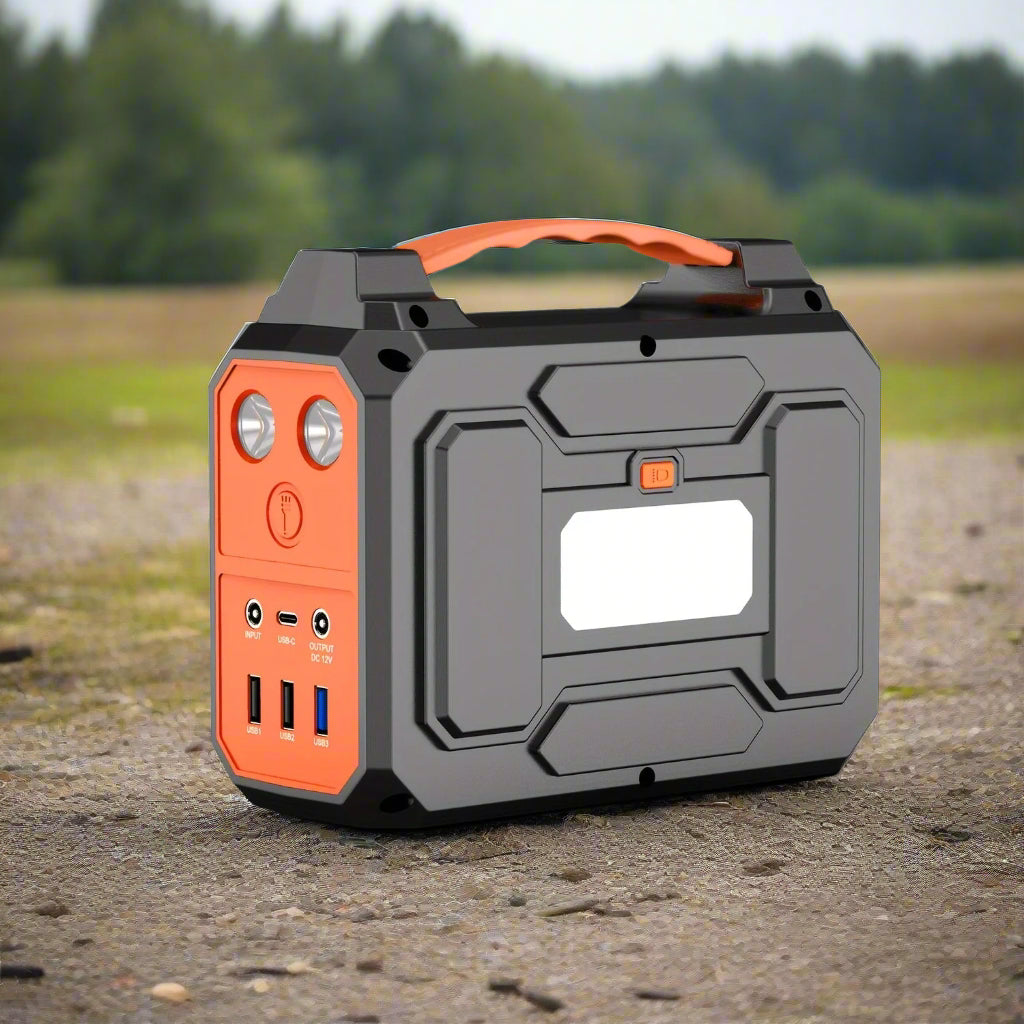 High-Capacity Portable Power Station – 39600mAh 146Wh Solar Generator with Dual AC Outlets, USB-C, LED for Outdoor & Emergency Use