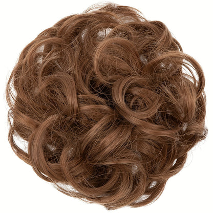 Messy Curly Hair Bun Extension – Voluminous Synthetic Elastic Chignon Scrunchie for Effortless Updo, Instant Volume & Natural-Looking Glam Hairpiece for Women