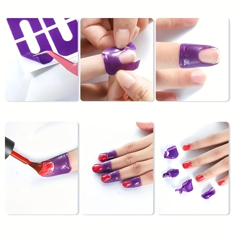U-Shaped Nail Polish Barrier – 100pcs Latex-Free Spill-Proof Protective Film Stickers for Clean Cuticle Lines & Flawless Nail Art