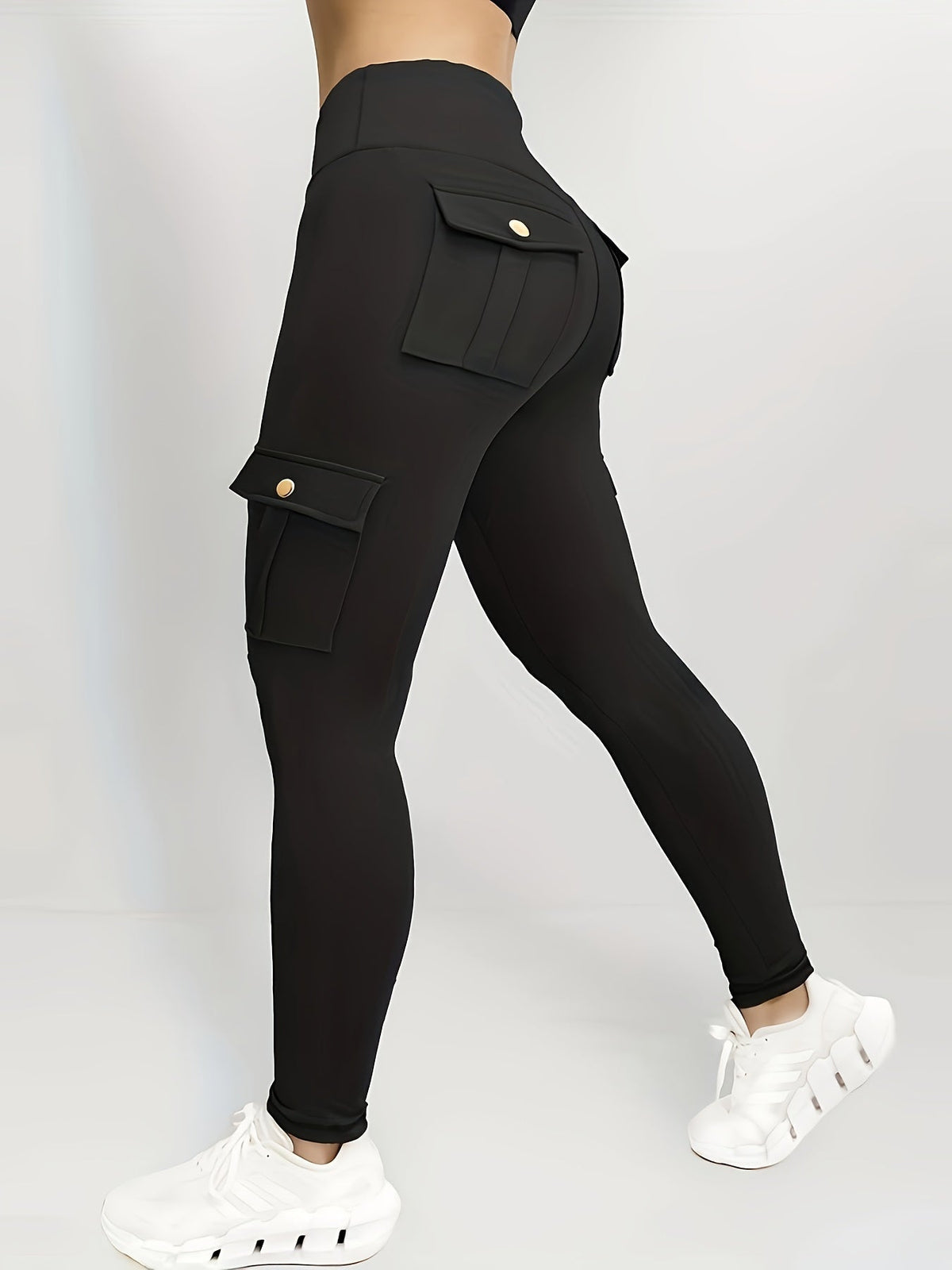 High-Waisted Sculpt & Support Yoga Leggings –  Cargo Style Activewear for Women with Tummy Control and Seamless Fit for All-Day Movement