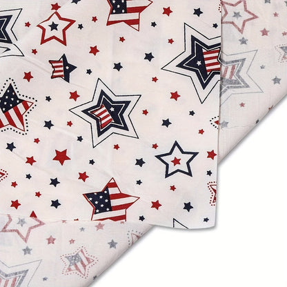 Patriotic Cotton Quilting Fabric Bundle 7pcs – Pre-Cut 19.6” Stars & Stripes Squares for Sewing, Patchwork Crafts & DIY 4th of July Decorations