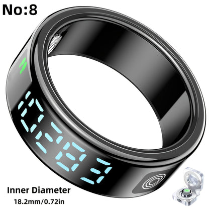 Smart Fitness Ring with Digital Display – Tracks Steps, Sleep & Swimming with Waterproof Unisex Minimal Design