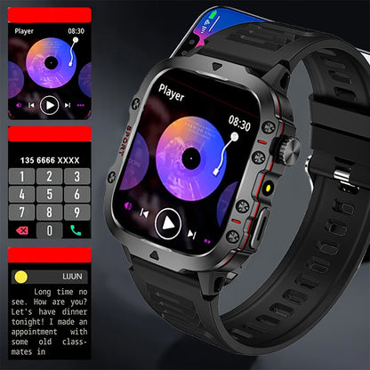 Men’s Outdoor Smart Watch – HD Touchscreen Sports Smartwatch with Wireless Calling, Multi-Sport Modes, USB Charging for Android and iPhone