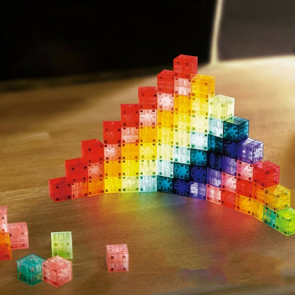 Magnetic Night-Light Blocks Set – 54-Piece Translucent Magnetic Cubes for Creative STEM Building & Toddler Development Play