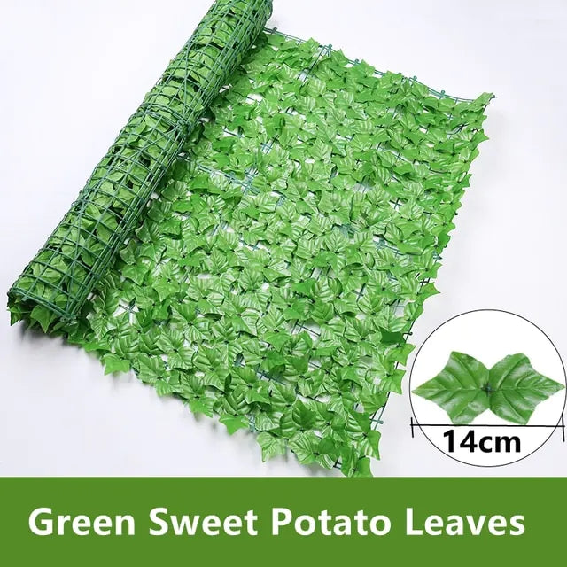 Artificial Leaf Fence Panels Faux Hedge Privacy Fence Screen Greenery for Outdoor Garden Yard Terrace Patio Balcony Decorations