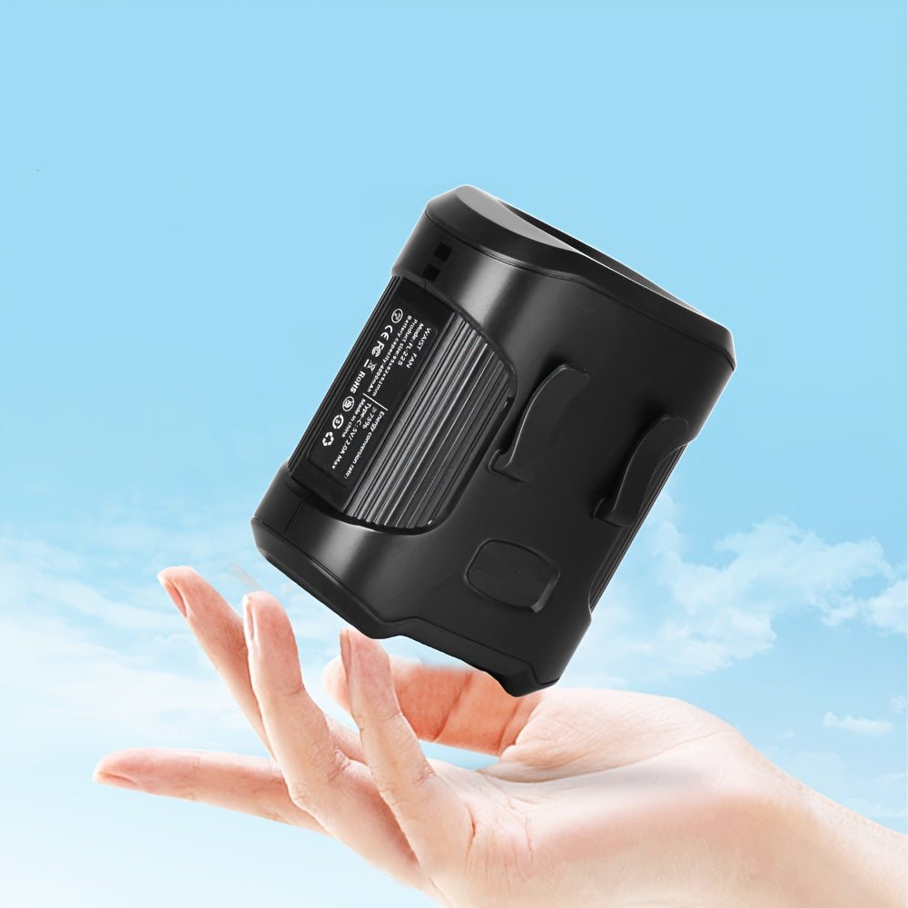 Rechargeable Portable Waist Fan – 3-in-1 Neck Fan with LED Flashlight and High-Capacity Power Bank