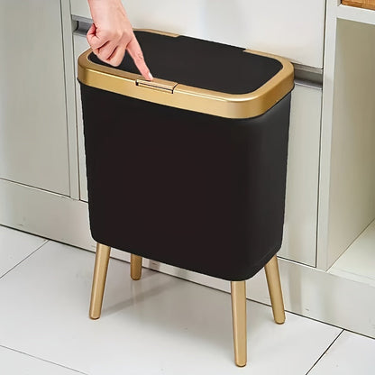 Raised-Leg Trash Can – 15L Odor-Resistant Sorting Bin with Lid for Kitchen, Office, Bathroom & Multi-Purpose Organization