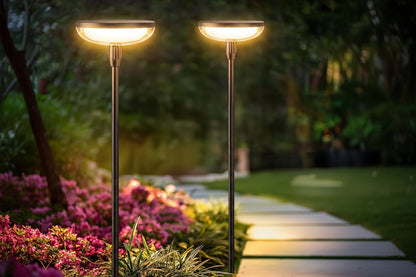 Solar Garden Pathway Lights - Adjustable-Height Path Markers with Auto Dusk-to-Dawn, 2 or 6 Lights