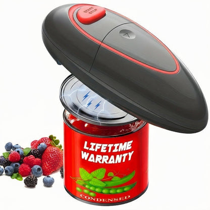 One-Touch Electric Can Opener – Automatic Smooth-Edge Handheld Opener for All Can Sizes, Battery-Powered Kitchen Gadget for Seniors & Arthritis