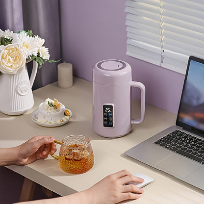 Electric Ceramic-Lined Cooker – 500W Portable Digital Pot for Tea, Soup, or Noodles with Spill-Proof & Timer Controls
