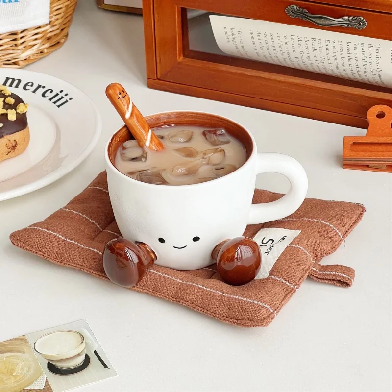 Kawaii Hand Pinch Ceramic Coffee Cup – High Aesthetic Water Mug for Dorms, Gifts & Cozy Moments