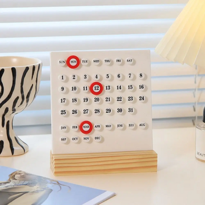 Handmade Perpetual Desk Calendar – Wooden & Acrylic DIY 10,000-Year Calendar for Timeless Organization