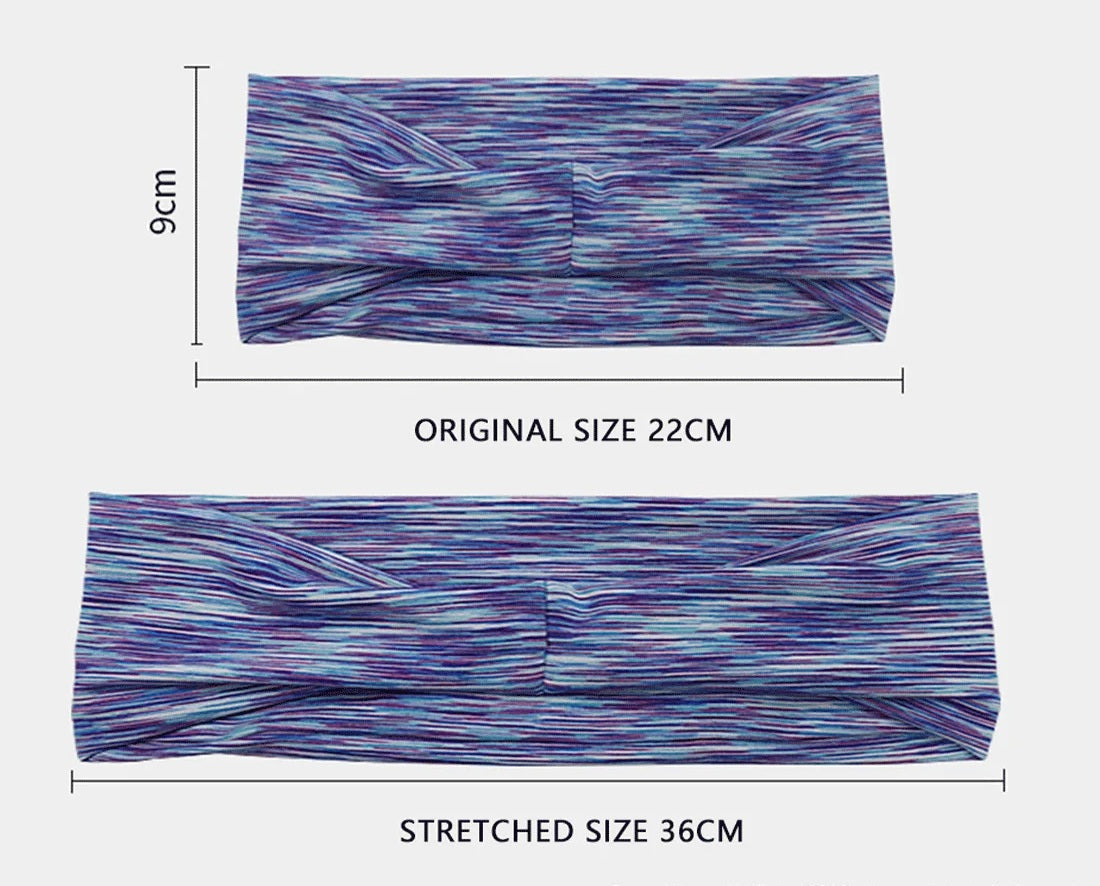 Widening Sports Headbands - 5-Pack Soft Elastic Quick-Dry Sweatbands for Yoga, Running, Gym Workout & All-Day Comfort