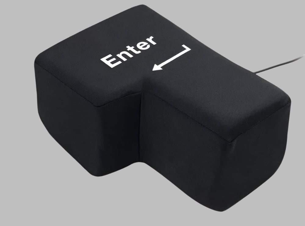 Giant USB Enter Key Anti-Stress Pillow – Fun Desktop Decompression Toy for Office & Home