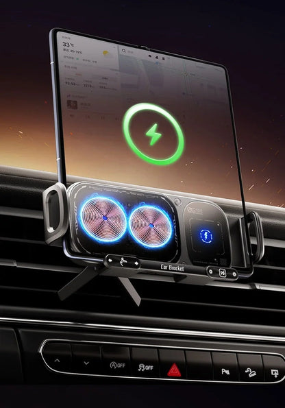 Wireless Car Charger & Rotating Phone Mount – 2-in-1  Fold Series & iPhone-Compatible Hands-Free Power for Every Drive