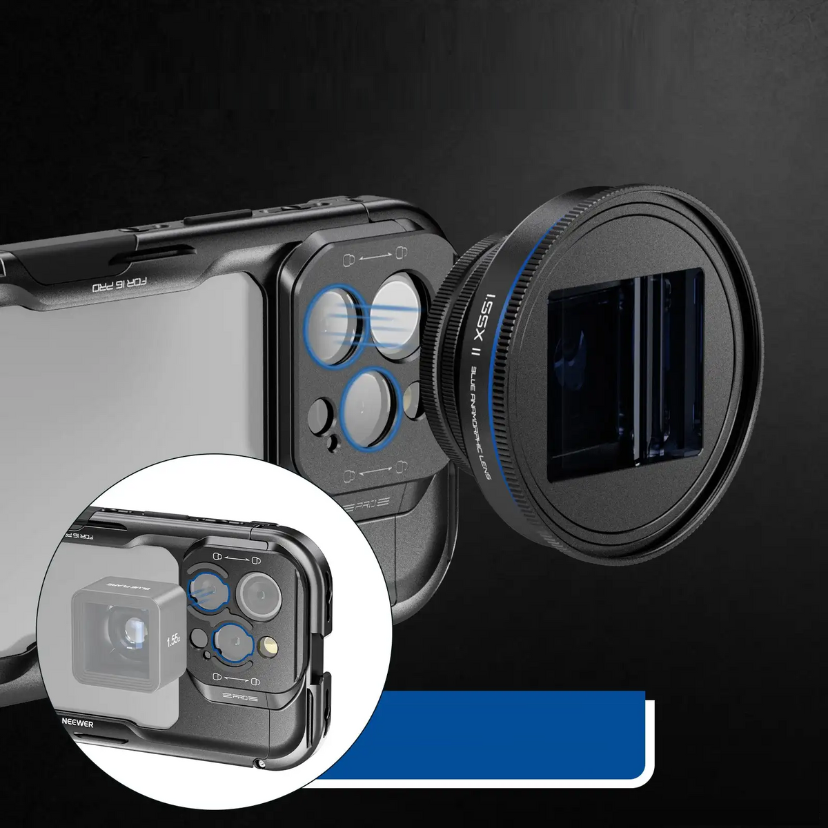 Phone Cage Video Rig with Dual Handles – Pro Stabilizer for iPhone 15 Pro/Max Filmmaking & Vlogging