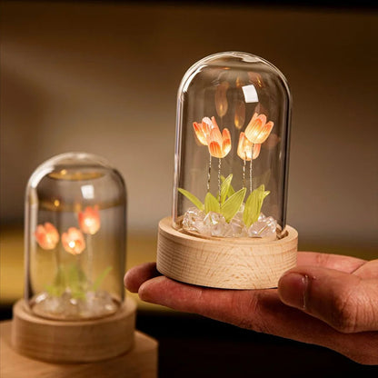 Handmade Tulip Night Light – DIY Romantic Flower Lamp for Bedroom, Living Room and Cozy Ambient Decor