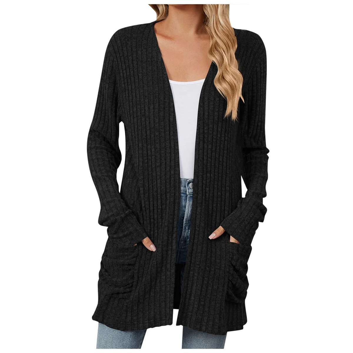 Solid Color Boho-Inspired Crochet Cardigan – Lightweight 3/4 Sleeve Kimono Style for Casual Chic Layering and Comfort