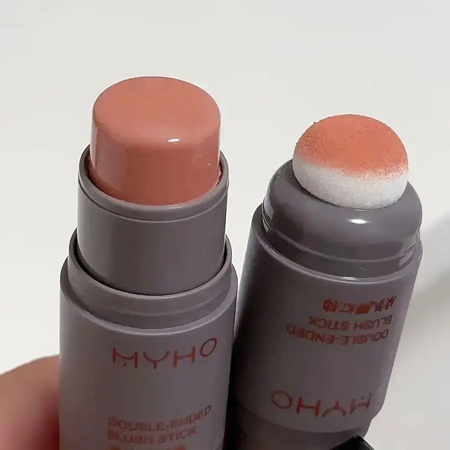 Double-Ended Blush Stick – Long-Lasting Natural Matte Cream Rouge for Monochrome Makeup Looks with Seamless, Smooth Color Blending
