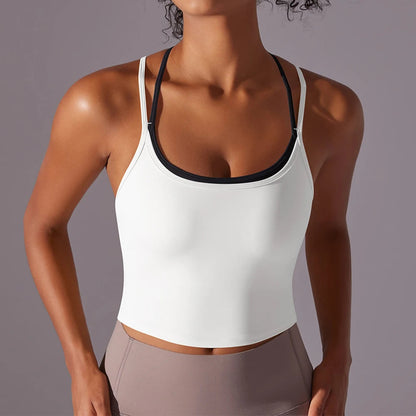 Women Backless Yoga Sports Bra – Push-Up Fitness Top for Gym, Running and Workout Training Wear