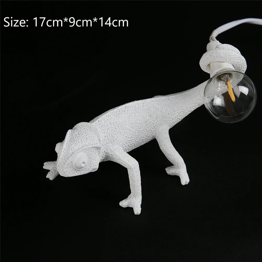 Cute Lizard Wall Lamp Night Light – Resin Chameleon LED Wall Fixture for Dorm Room, Bedroom and Creative Home Decor