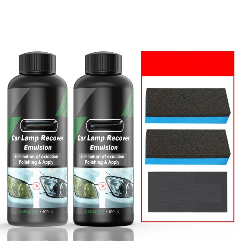 Car Headlight Restoration Kit – Scratch Remover and Oxidation Polish Liquid for Clear, Bright Headlamp Repair