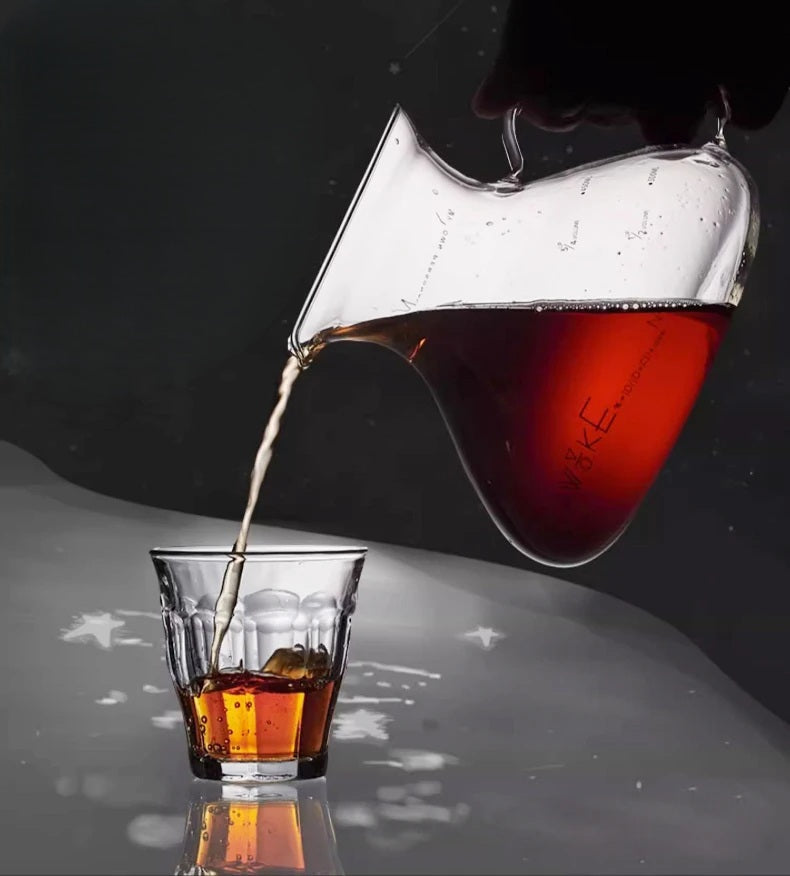 Coffee Carafe – 450ml Glass Sharing Pot with Water Level Display for Manual Brewing, Pour Over, and Barista Accessories