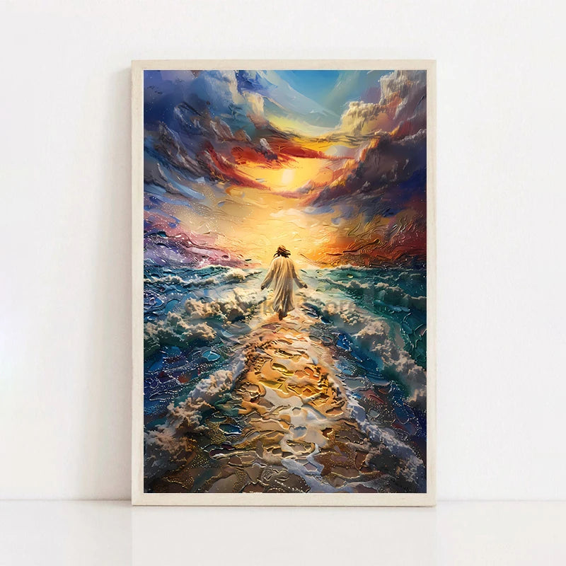 Modern Christian Jesus Poster - Inspirational Bible Verse Canvas Wall Art for Living Room Faith Decor & Religious Gift