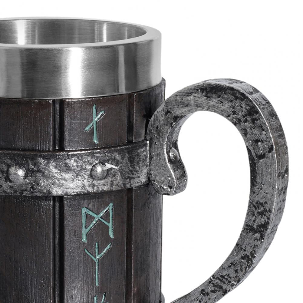 Resin Viking Beer Mug – 550ml Medieval Black Barrel Cup for Beer Lovers, Pubs, Bars & Unique Groomsmen Gifts