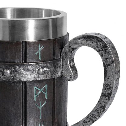 Resin Viking Beer Mug – 550ml Medieval Black Barrel Cup for Beer Lovers, Pubs, Bars & Unique Groomsmen Gifts