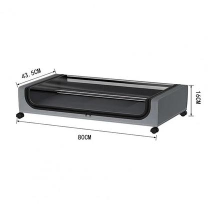 Underbed Storage Lockers with Wheels – Rolling Plastic Bins with Lids for Shoes and Clothes, Space-Saving Organizers for Dorms and Bedrooms