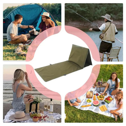 Foldable Beach Lounge Chair Mat – Lightweight Tanning Recliner with Backrest for Comfortable, Ergonomic Outdoor Relaxation