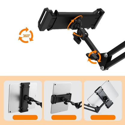Rotatable Tablet Bed Stand – Long Arm Holder for iPad, Samsung & Xiaomi Tablets (4-12.9”) for Comfortable Viewing in Any Position