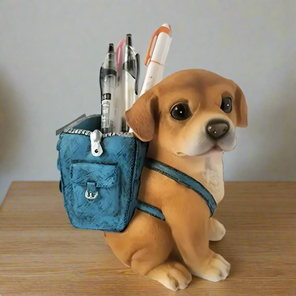 Dog-Shaped Desk Organizer – Creative ABS Resin Pen Holder with Polished Finish, Portable Office Storage for Students and Professionals, Unique Gift for All Occasions