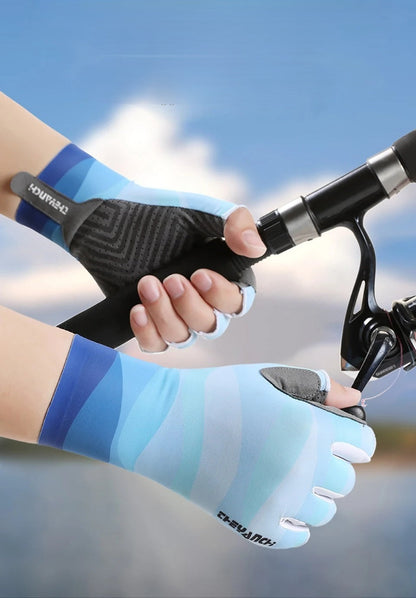 Anti-Slip UV Protection Ice Silk Fingerless Gloves - Cycling and Fishing Gloves for Summer Outdoor Sports Comfort Wear