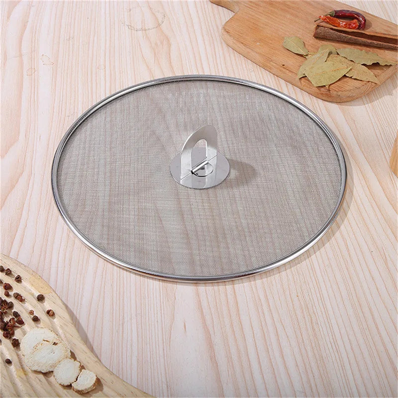 Heat-Resistant Silicone Splatter Screen – Oil Splash Guard with Handle for Clean, Safe, and Mess-Free Cooking