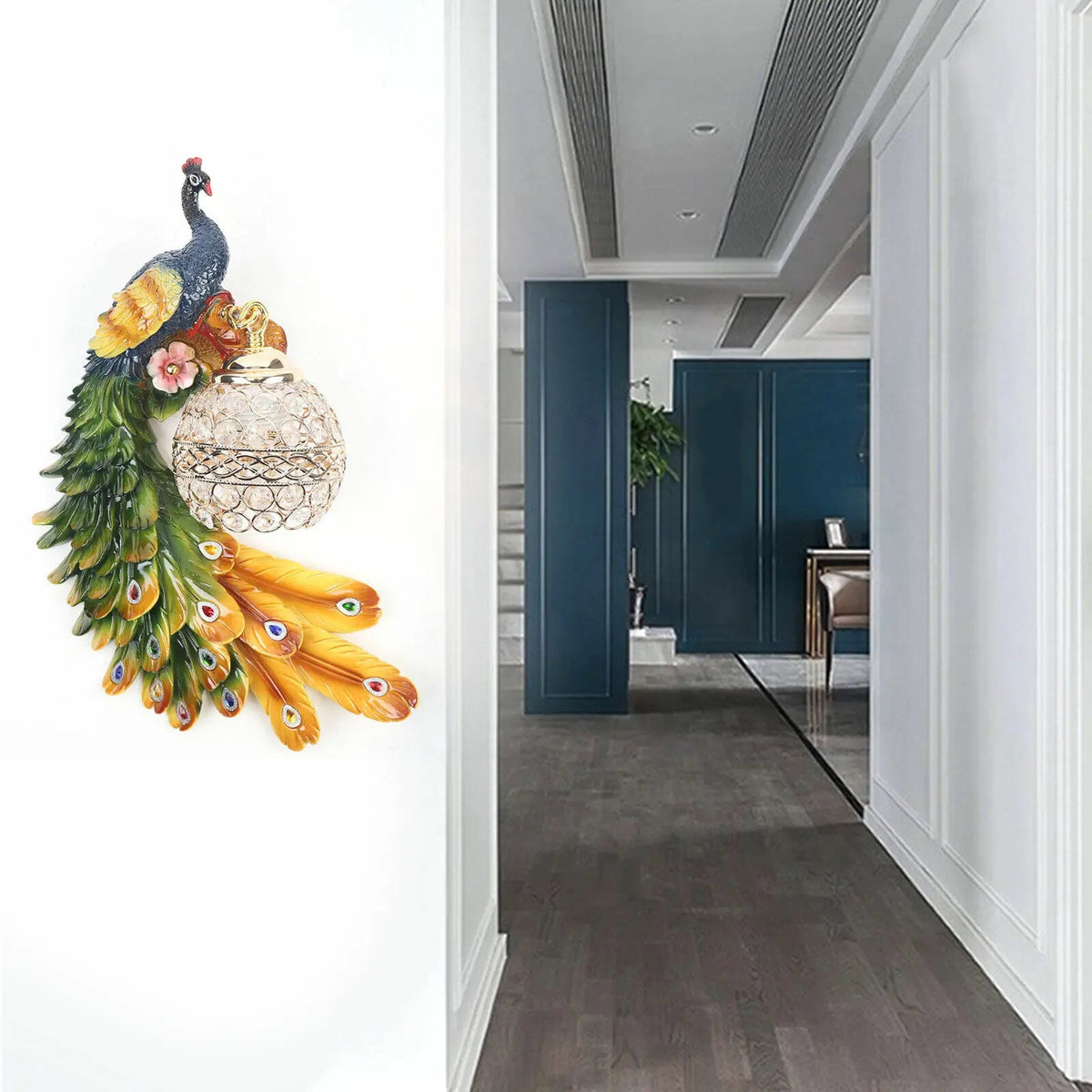 Peacock Wall Lamp Sconce – European Style Decorative Wall Light for Elegant Home Interior Lighting