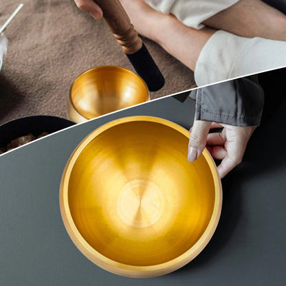 Brass Buddha Singing Bowl - Nepalese Meditation Tool with Leather Stick, Deep Mantra Sounds for Yoga & Spiritual Calm
