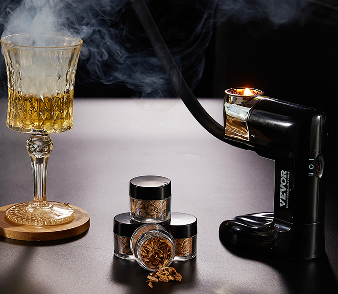 Cocktail Smoker Gun Kit – Old Fashioned Wood Smoke Infuser with 4 Flavors of Wood Chips