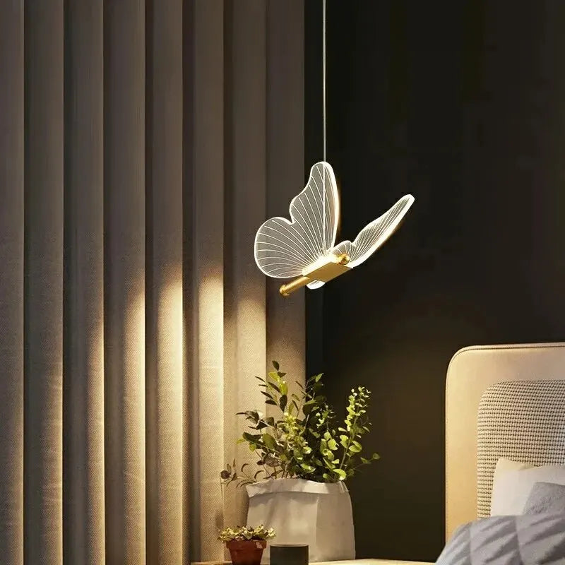 Nordic Butterfly LED Pendant Hanging Lamp – Elegant Hanging Light for Bedroom & Staircase