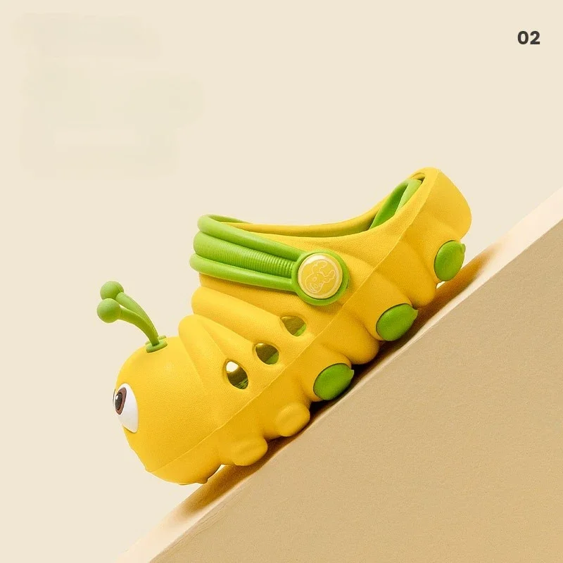 Kids Hollow Out Caterpillar Design Slippers – Soft, Lightweight, Non-Slip EVA Slippers for Indoor and Outdoor Play, Travel, and Everyday Adventures