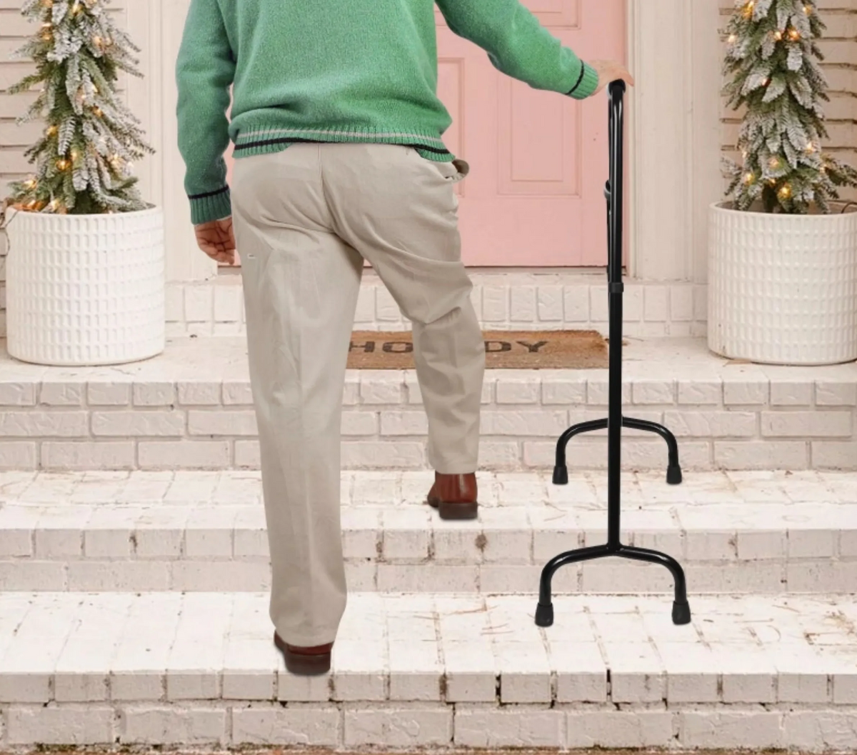 Stair Climbing Assist Cane – Adjustable Height Step Aid for Seniors with Hip or Knee Pain, Easy Walk Up or Down Stairs