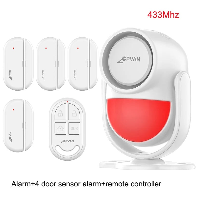 Wireless Motion Detector Alarm System – Home Security Sensor with Door Alarm, Remote Control, and Burglar Protection